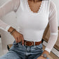 Lace Trim Ribbed Top