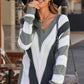 Color Block  Drop Shoulder Sweater