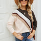 Color Block Ribbed Trim Dropped Shoulder Sweater
