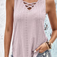 Crisscross V-Neck Eyelet Tank