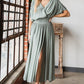 HEYSON Full Size Napa Valley Gauze Surplice Midi Dress