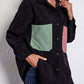Patch Pocket Dropped Shoulder Shirt Jacket