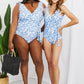 Marina West Swim Full Size Float On Ruffle Faux Wrap One-Piece in Blossom Blue