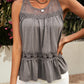 Lace Yoke Peplum Tank
