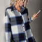 Plaid Collared Neck Longline Shirt