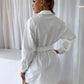 Dropped Shoulder Belted Shirt Dress
