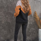 Leopard Color Block Quarter-Zip Sweatshirt
