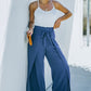 Paperbag Waist Tie Front Wide Leg Pants