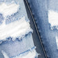 Full Size Button-Fly Distressed Skinny Jeans