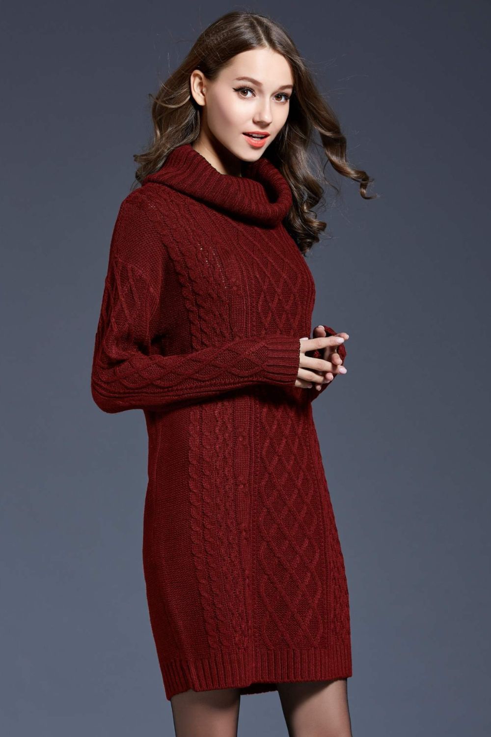 red cowl neck sweater dress Red Cowl Neck Sweater Dress | The Limited