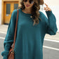 High-Low Slit Ribbed Trim Knit Pullover