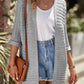Ribbed Open Front Knit Cardigan
