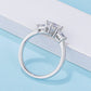 1 Carat Moissanite 925 Sterling Silver Three Stone Ring