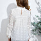 Girls Swiss Dot Spliced Lace Notched Blouse