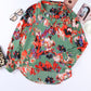 Printed Johnny Collar Raglan Sleeve Blouse