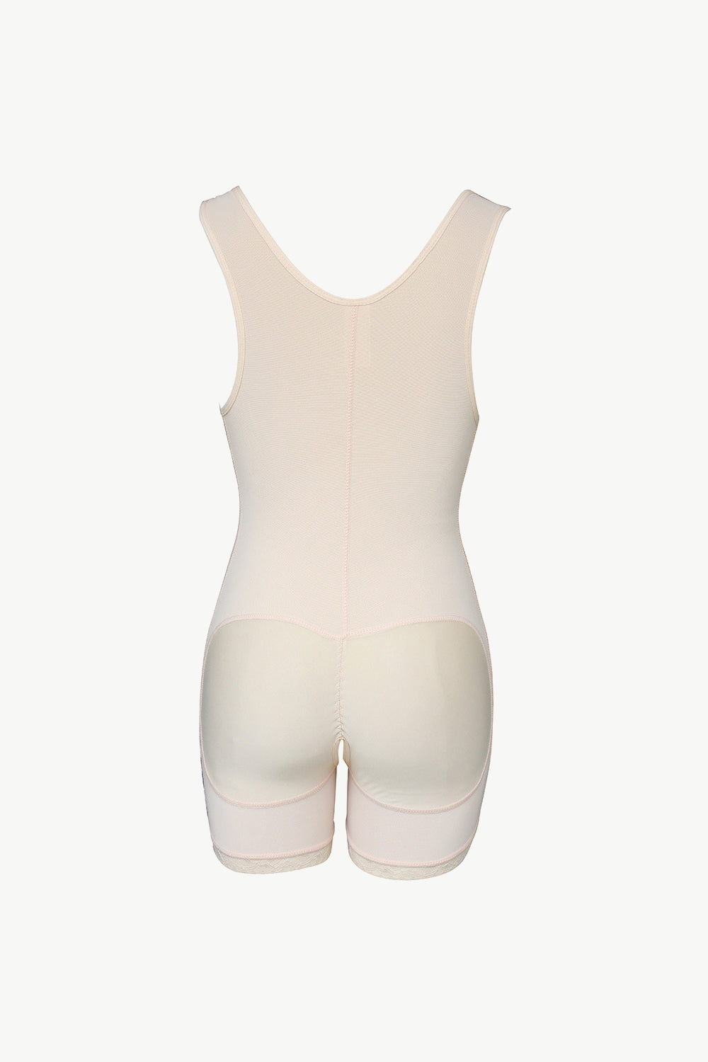 Full Size Zipper Detail Lace Trim Shapewear