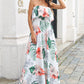 Printed Layered Strapless Maxi Dress
