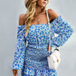 Floral Smocked Off-Shoulder Ruffled Dress