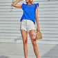 Ruffled Flutter Sleeve Lace Yoke Blouse