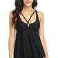 Ring Detail Strappy Neck Tankini Set
