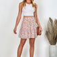 Floral Print Elastic Waist Skirt