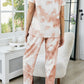 Tie-Dye Round Neck Short Sleeve Top and Pants Lounge Set