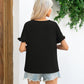 Camouflage Flounce Sleeve Tee Shirt