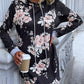 Floral Drawstring Detail Hoodie Dress