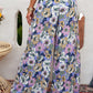 Floral Tie Belt Wide Leg Pants