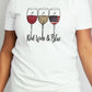 Simply Love Full Size RED WINE & BLUE Graphic Cotton Tee