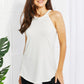 Zenana Sweet & Simple Full Size Halter Neck Tank in Ivory