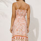 Bohemian Belted Frill Trim Spaghetti Strap Dress