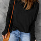 Thumbhole Long Sleeve Round Neck Top
