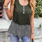 Leopard Color Block Scoop Neck Tank