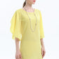 Round Neck Half Flutter Sleeve Tunic Blouse