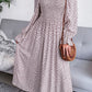 Printed Smocked Flounce Sleeve Maxi Dress