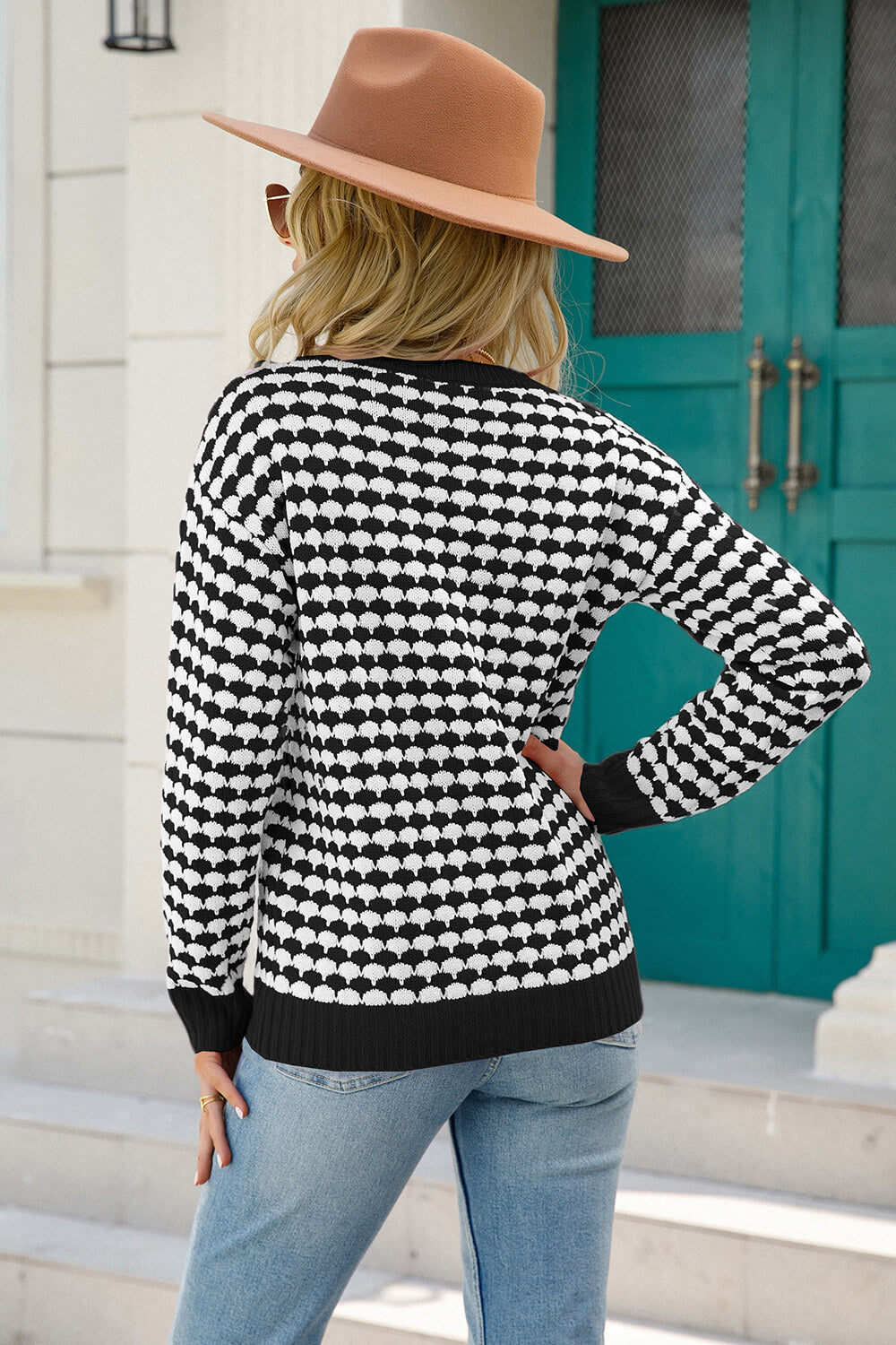 Cozy for Keeps Two-Tone Ribbed Trim Sweater