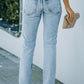 Acid Wash Distressed Jeans with Pockets