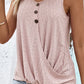 Decorative Button Hem Detail Eyelet Tank