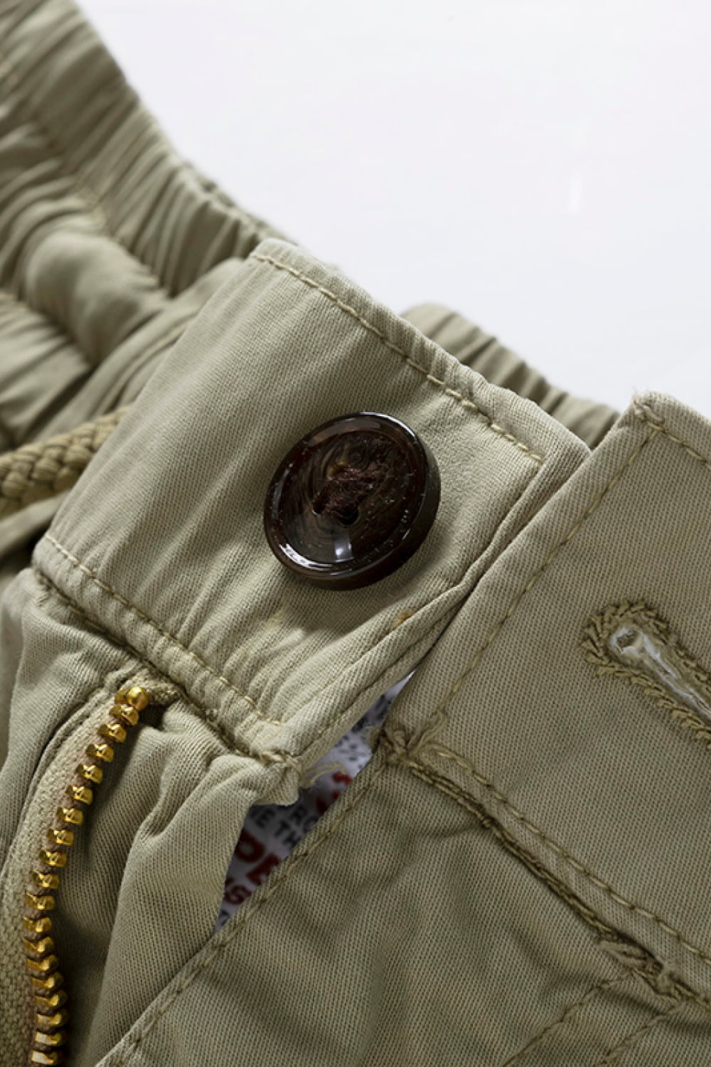Drawstring Elastic Waist Cargo Shorts