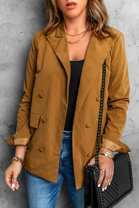 Double-Breasted Long Sleeve Blazer