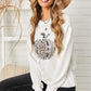 Animal Print Pumpkin Graphic Dropped Shoulder Sweatshirt