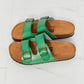 MMShoes Feeling Alive Double Banded Slide Sandals in Mid Green