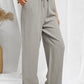 Drawstring Elastic Waist Pants with Pockets