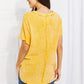 Zenana Start Small Washed Waffle Knit Top in Yellow Gold