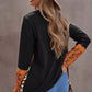 Mixed Print Color Block Long Sleeve Top