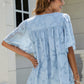 Applique Frill Trim Flutter Sleeve Blouse