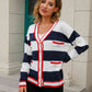 Striped Button Down Cardigan