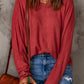 Seam Detail Round Neck Long Sleeve Top