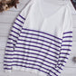 Striped V-Neck Long Sleeve Knit Top